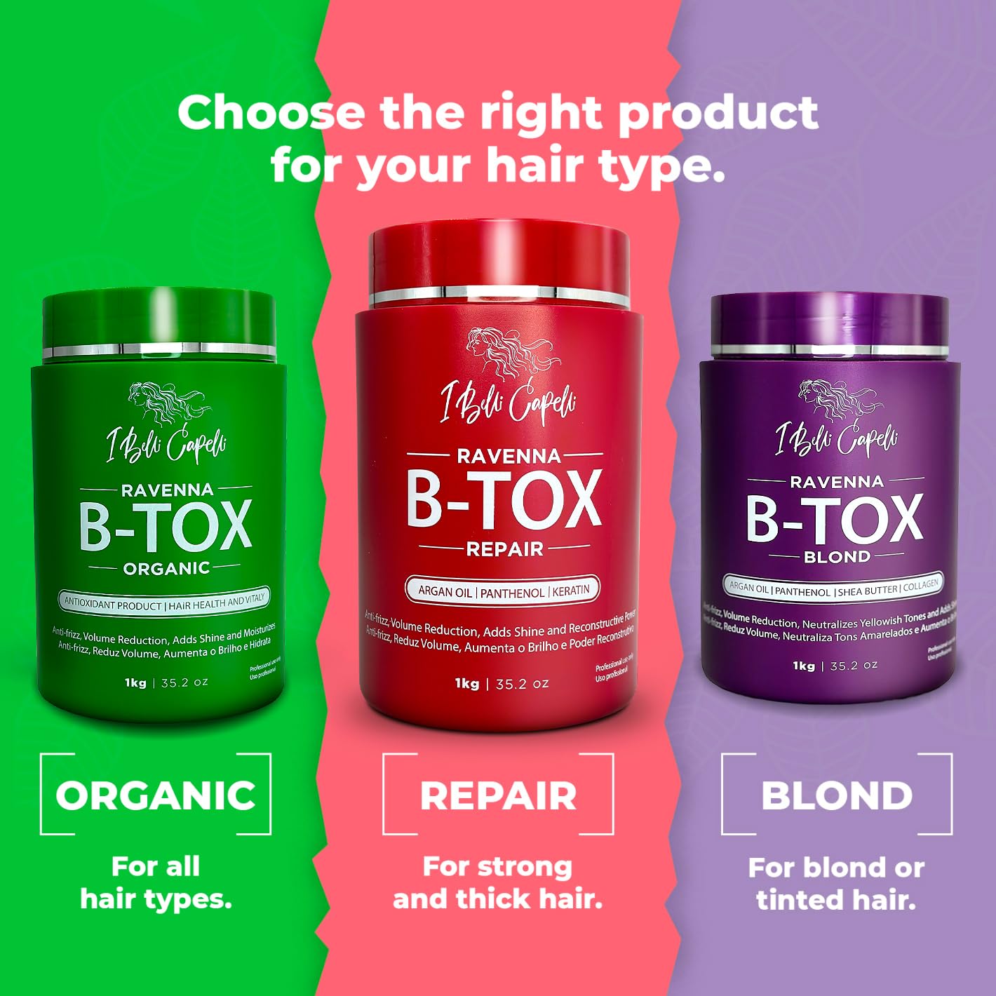 I Belli Capelli 1kg size comparison to hand showing value and ample supply