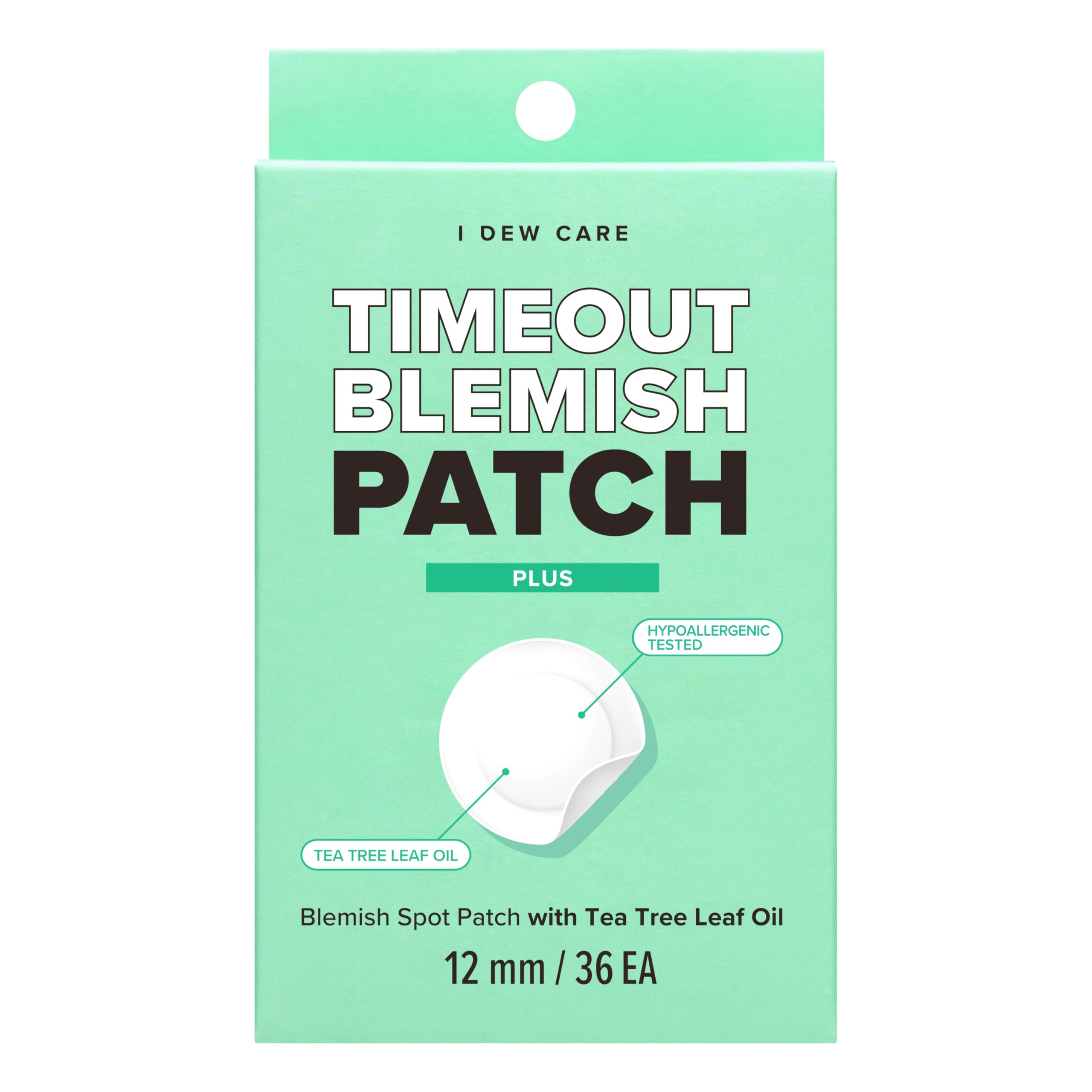 I DEW CARE front package showing Timeout Blemish Plus and 36-count convenience