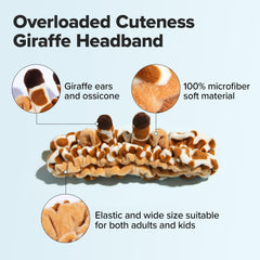 I DEW CARE giraffe headband rear elastic detail for secure comfortable fit