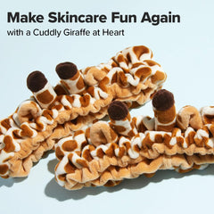 I DEW CARE giraffe headband worn by model keeping hair away for skincare
