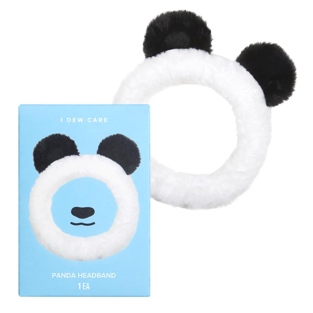 I DEW CARE front view of panda headband showing cute design and easy wear