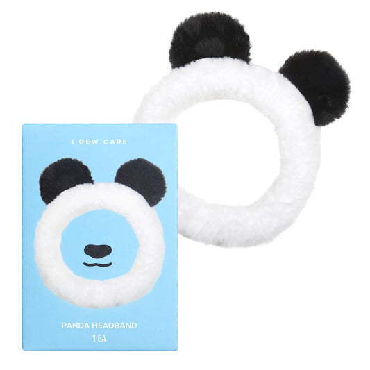 I DEW CARE front view of panda headband showing cute design and easy wear