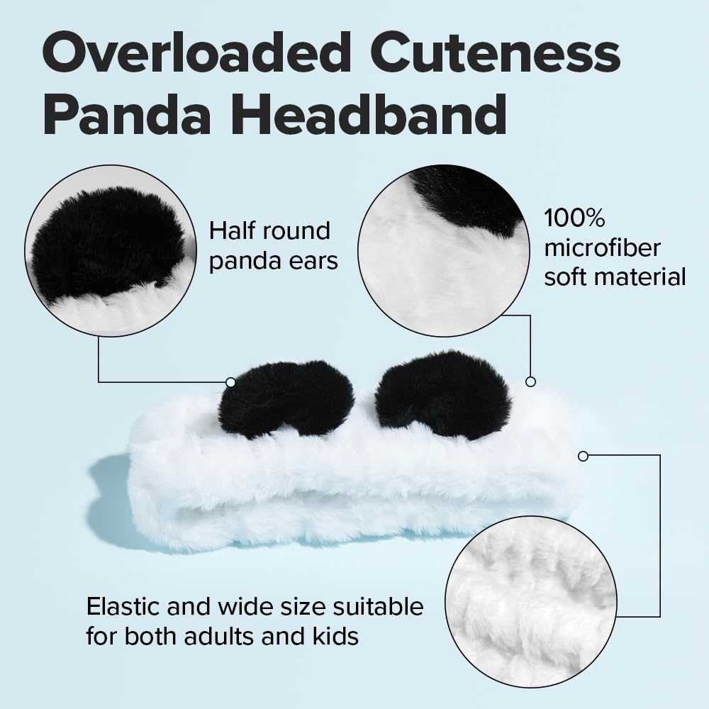 I DEW CARE panda headband paired with makeup remover pads for tidy routines