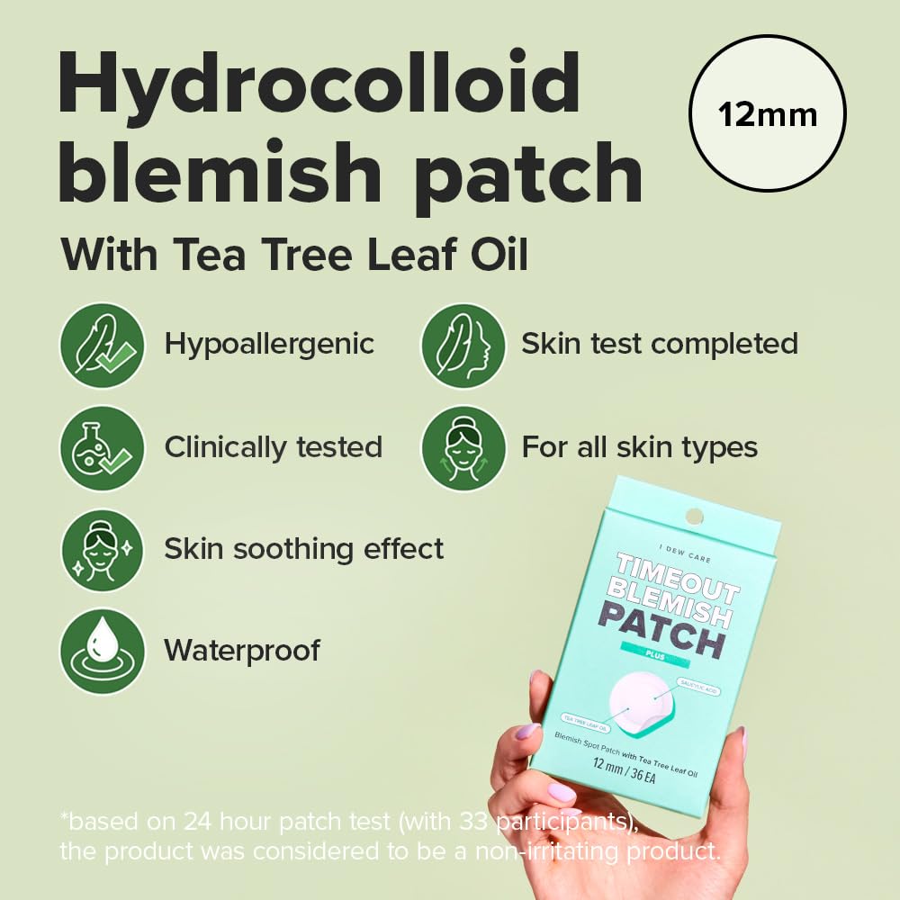 I DEW CARE patch applied on cheek demonstrating discreet coverage and protection