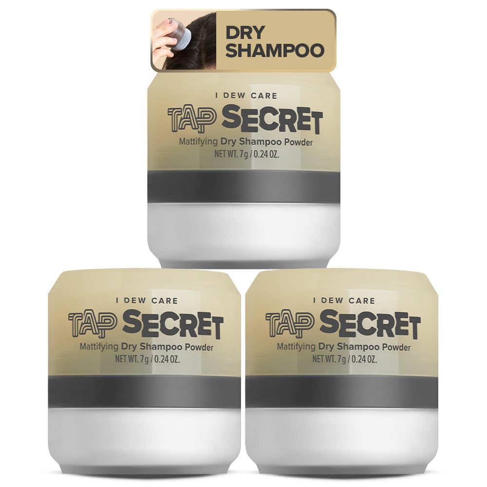 I DEW CARE front packaging trio showing refillable dry shampoo for convenience