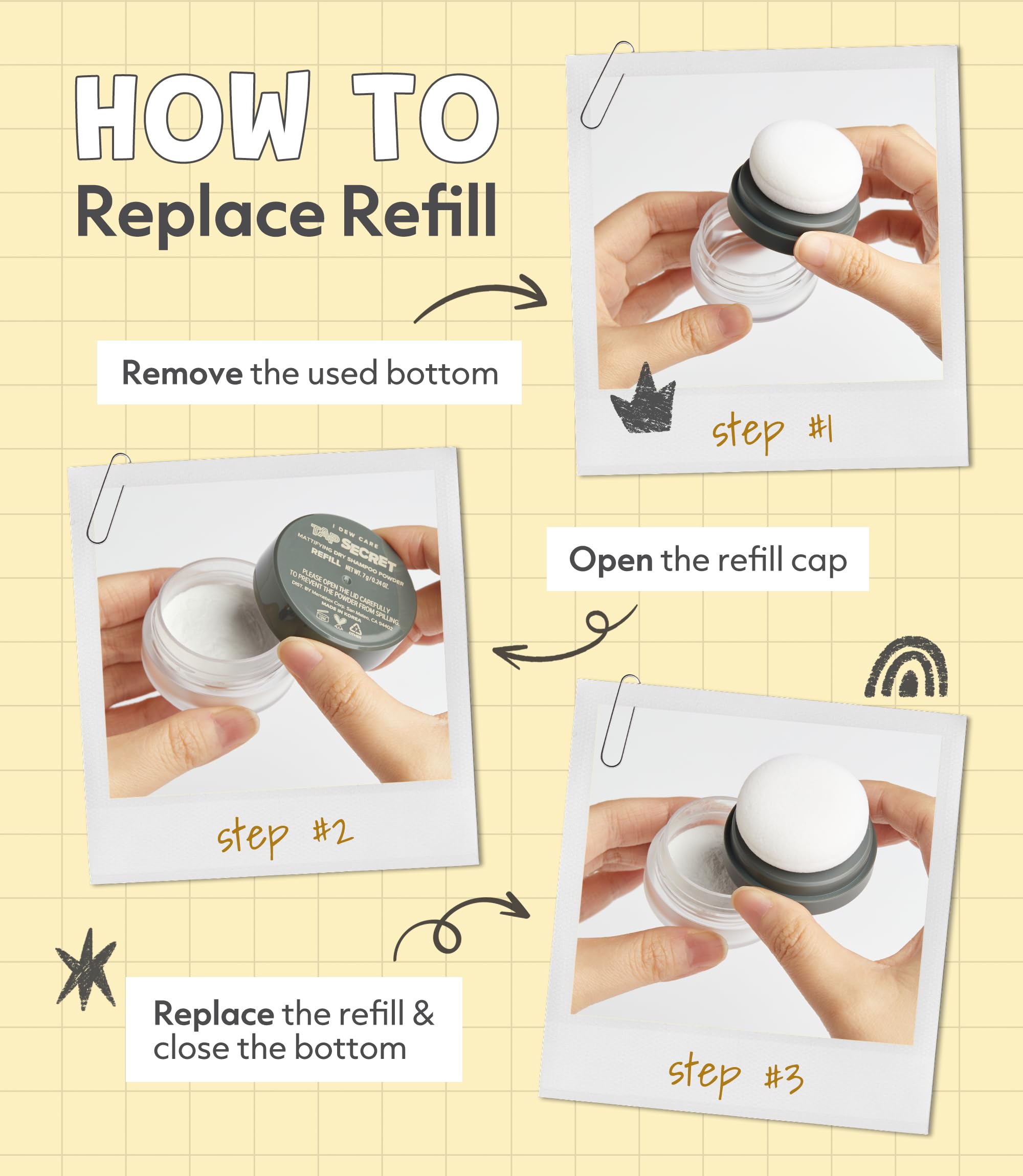 I DEW CARE tapping powder into roots to restore lift and volume