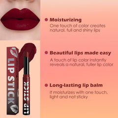 IATMOMOD woman applying lipstick in mirror for effortless on‑the‑go use