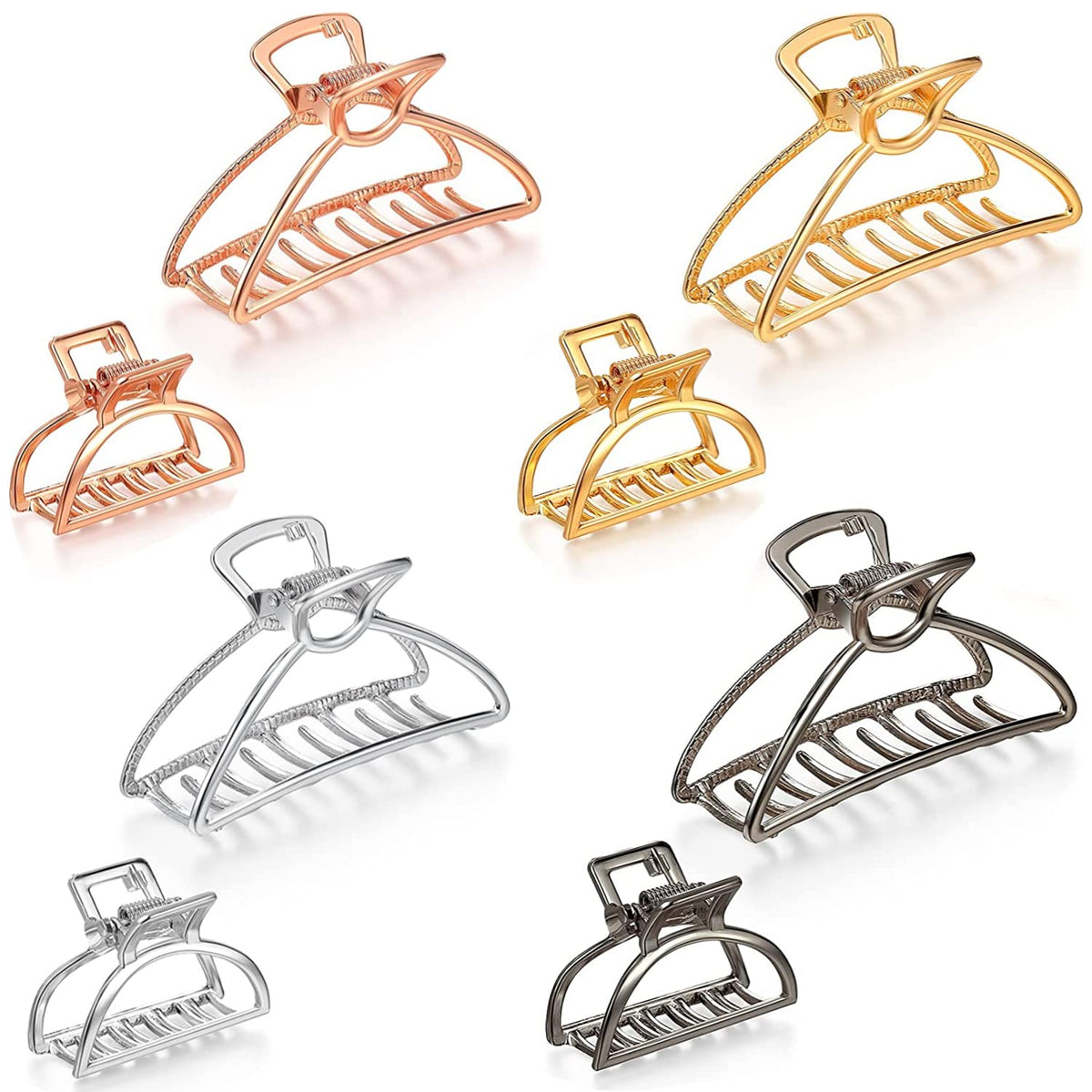 IAXSEE front view of full eight-piece metal clip set showing stylish look and durability