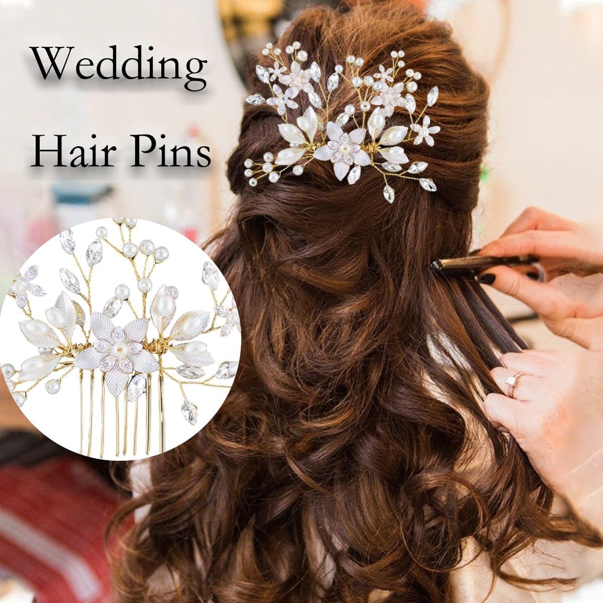 IAXSEE hair pins placed in an updo demonstrating secure decorative finish