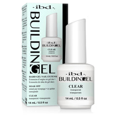 IBD building gel clear front bottle showing label and compact design benefit
