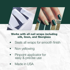 IBD glue texture drop on fingertip illustrating thicker formula for controlled use