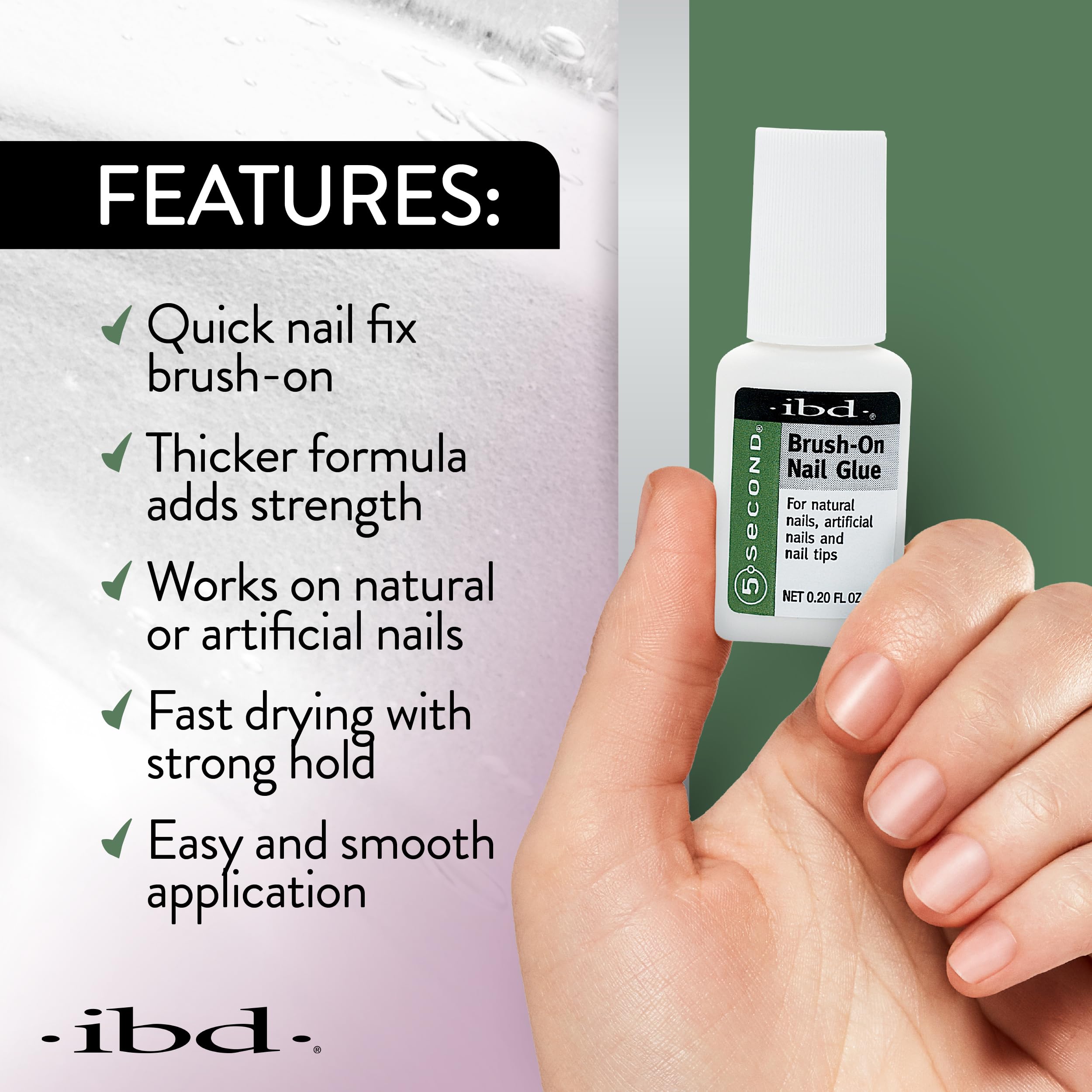 IBD press-on nails application in hand demonstrating fast secure hold