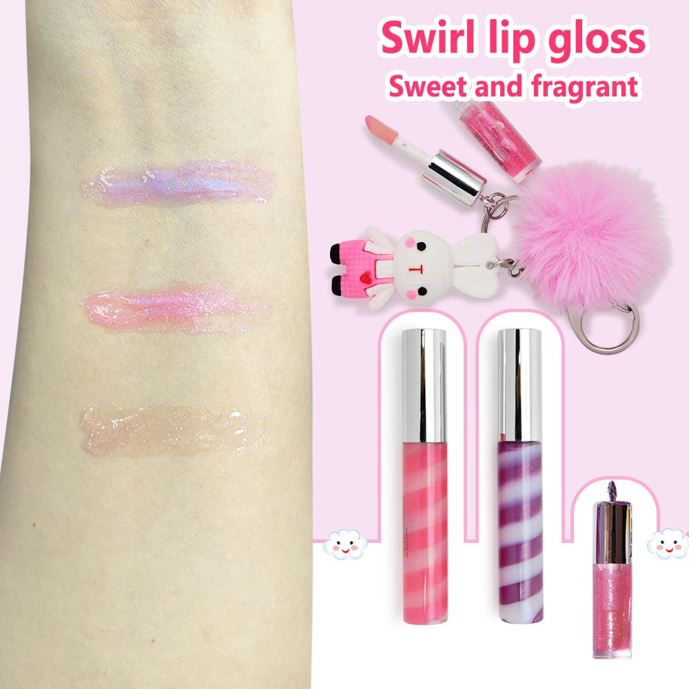 iBi Makeup three tube glosses top view showing assorted shades