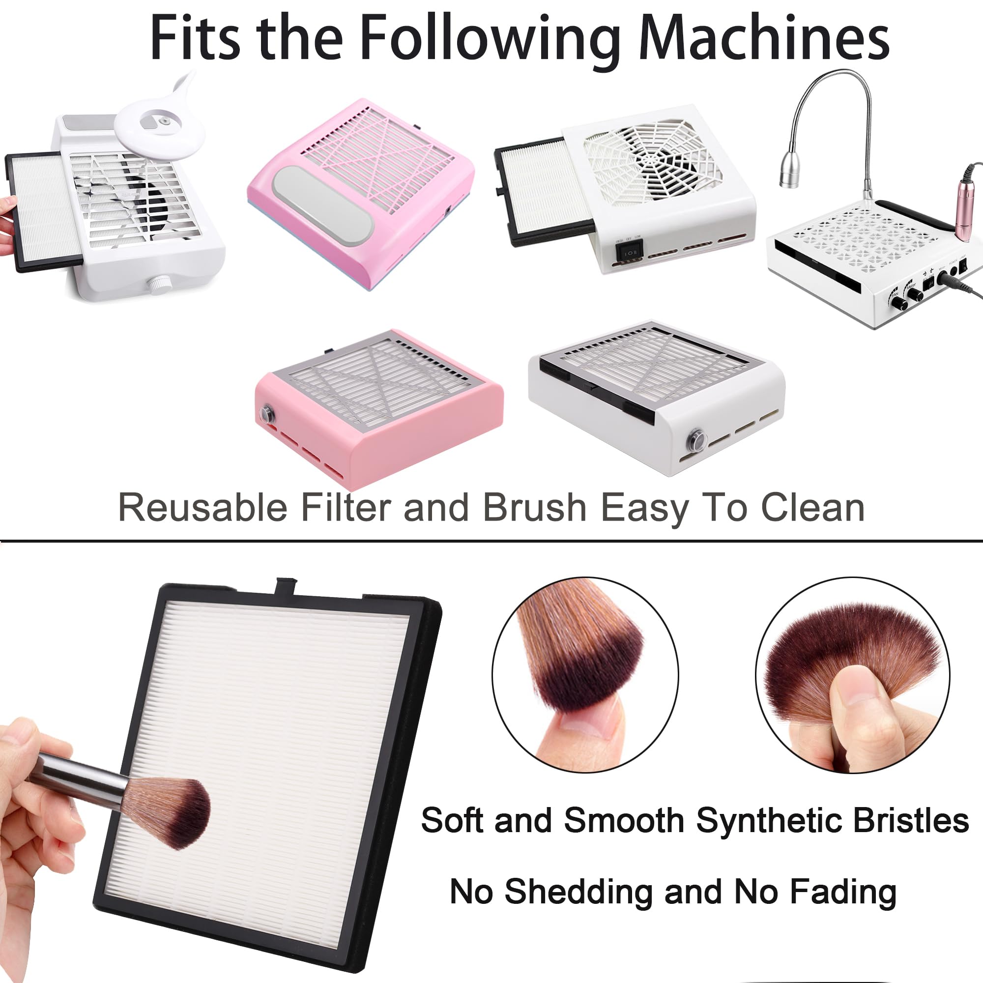 ibubu replacement filters next to small brush for easy dust removal