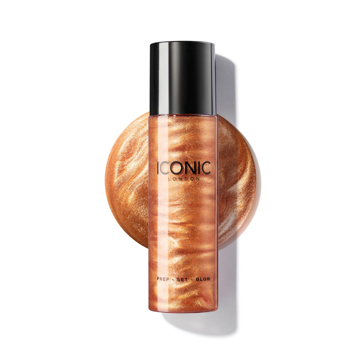 ICONIC LONDON front bottle showing product branding and glossy finish benefit