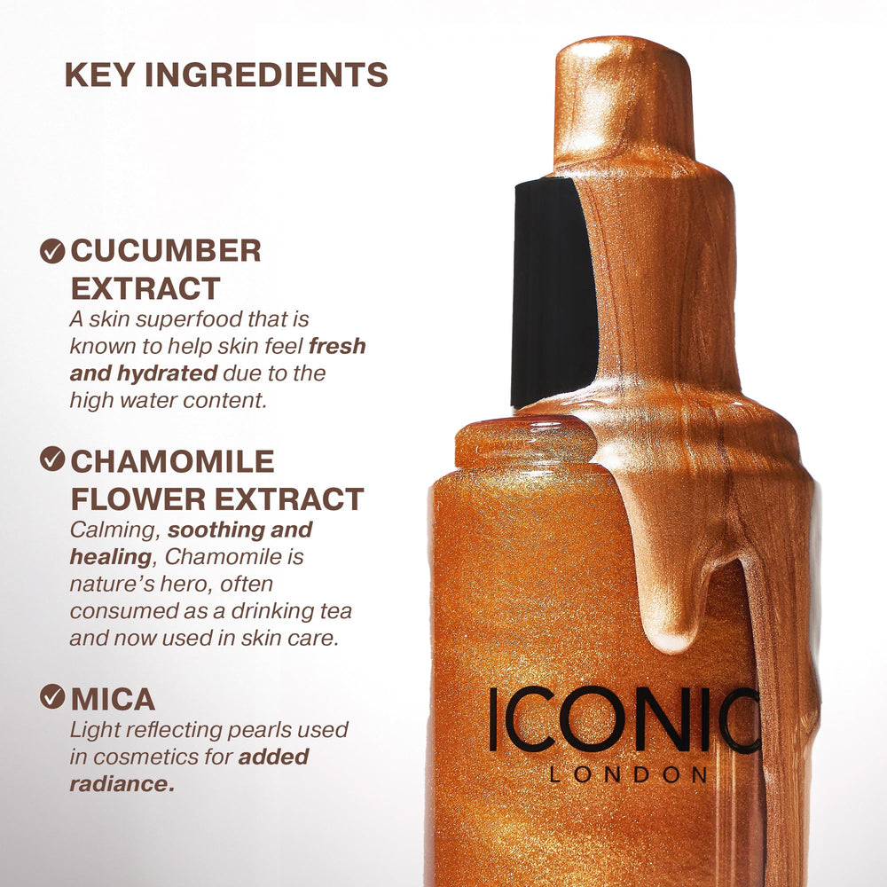 ICONIC LONDON mist spraying across face for even coverage and hydration