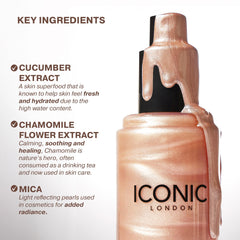 ICONIC LONDON fine spray mist close-up delivering even coverage benefit
