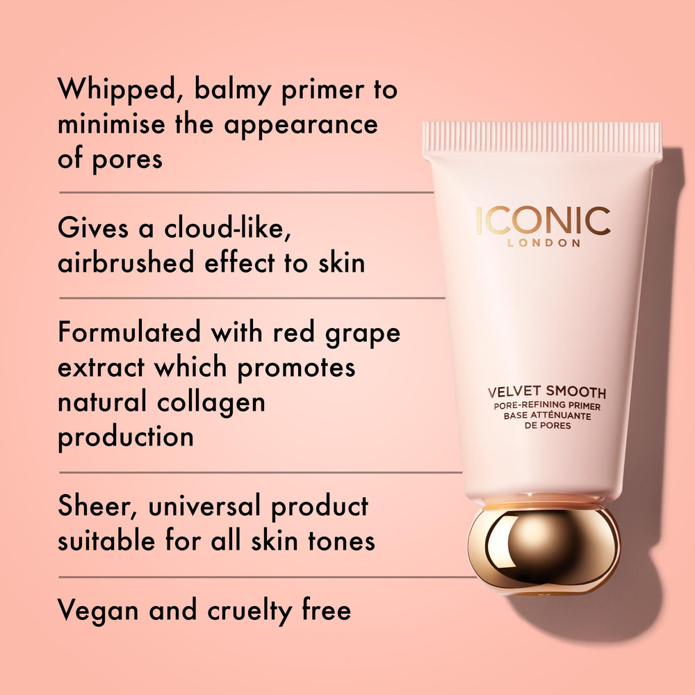 ICONIC LONDON whipped primer texture swipe highlighting airy, blurring finish