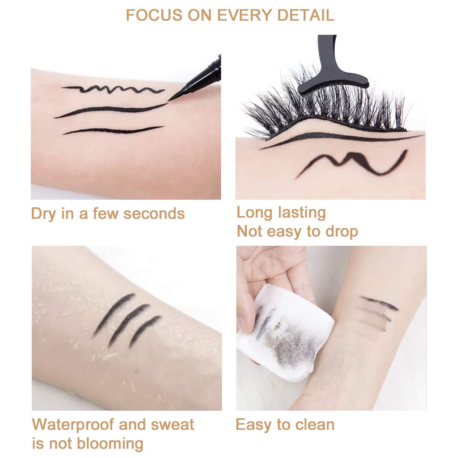 ICORIC black-ink swatch demonstrating quick-drying waterproof finish