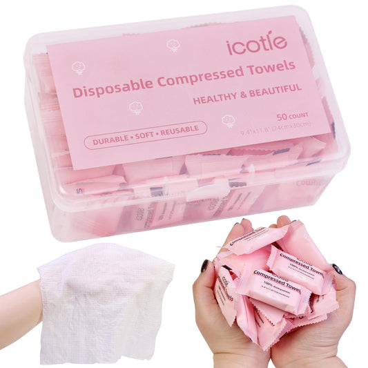 ICOTLE front box showing 50-piece pack and compact packaging convenience