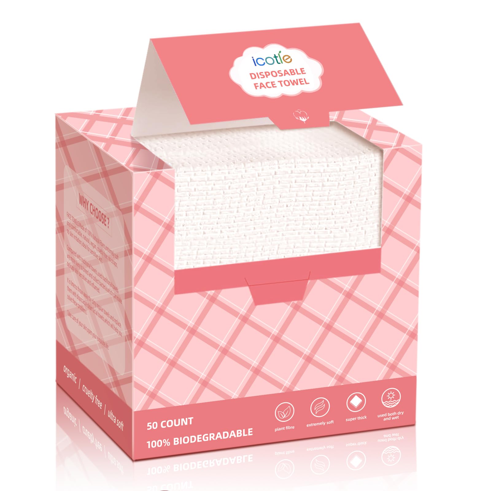 ICOTLE front packaging showing 50-count pack and benefits