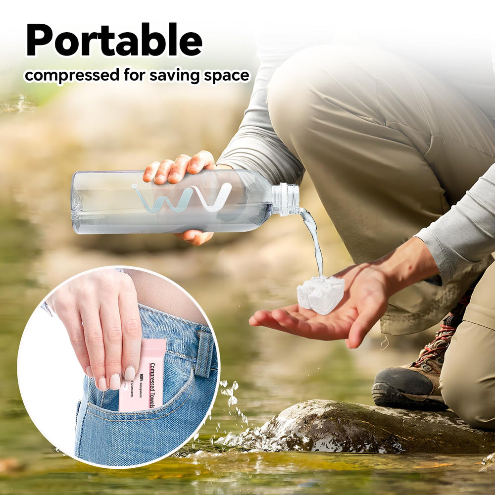 ICOTLE compressed tablet beside credit card illustrating pocketable size