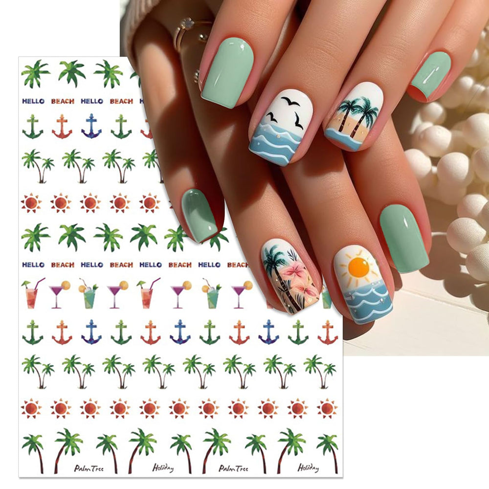 IDDFEVE tweezers placing a palm tree decal showing neat, precise application