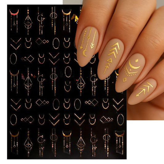 IDDFEVE close-up of gold geometric triangles and arrows highlighting precision