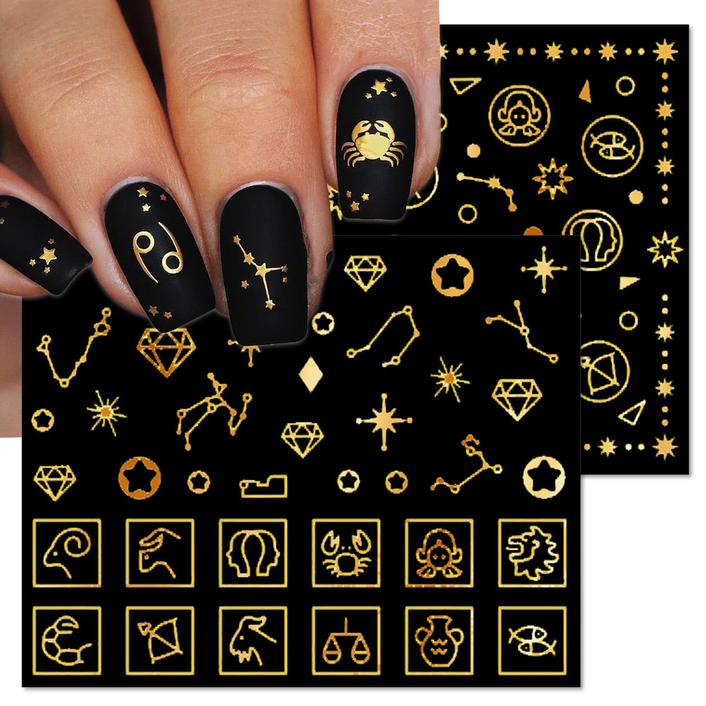 IDDFEVE close-up of zodiac symbols and gold linework highlighting delicate detail