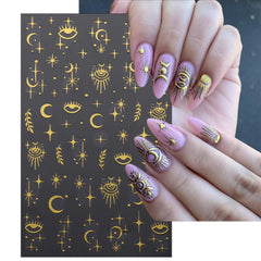 IDDFEVE close-up of gold sun decal detail highlighting precision cut and glossy finish for salon shine
