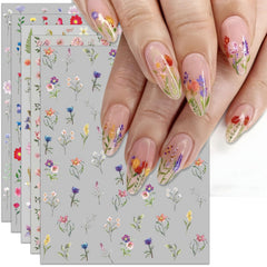 IDDFEVE front packaging showing five floral leaf decal sheets and benefits
