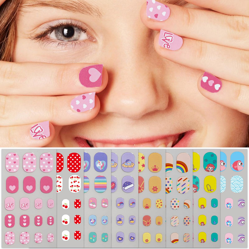 IDDFEVE front packaging showing 8 themed nail sticker sheets and colorful designs for kids