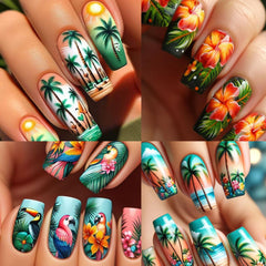 IDDFEVE lifestyle image with beach props conveying vacation-ready nails