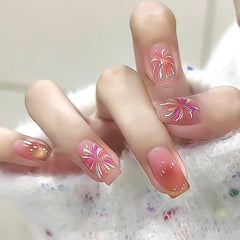 IDDFEVE lifestyle image of party manicure featuring glitter fireworks for celebration-ready nails