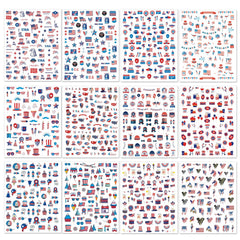 IDDFEVE lifestyle party manicure featuring patriotic stickers for festive celebrations