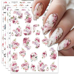 IDDFEVE front packaging showing six sheets of pink peony stickers for easy selection and storage