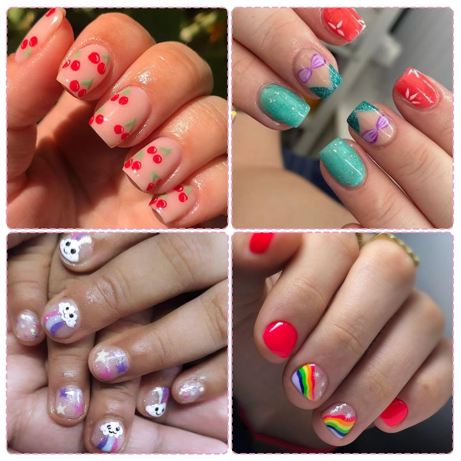 IDDFEVE size comparison with a fingertip showing multiple sticker sizes for small nails