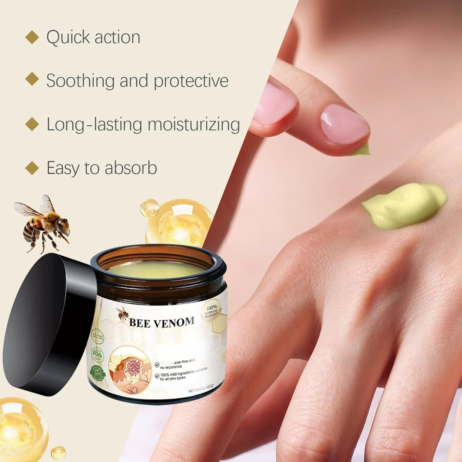 iekufes cream being applied to hand for fast moisturizing relief