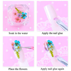 iFancer flowers next to a ruler for scale, clarifies tiny sizes ideal for nail art