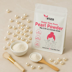 iFEiER powder next to common objects for scale, clarifying 80g quantity
