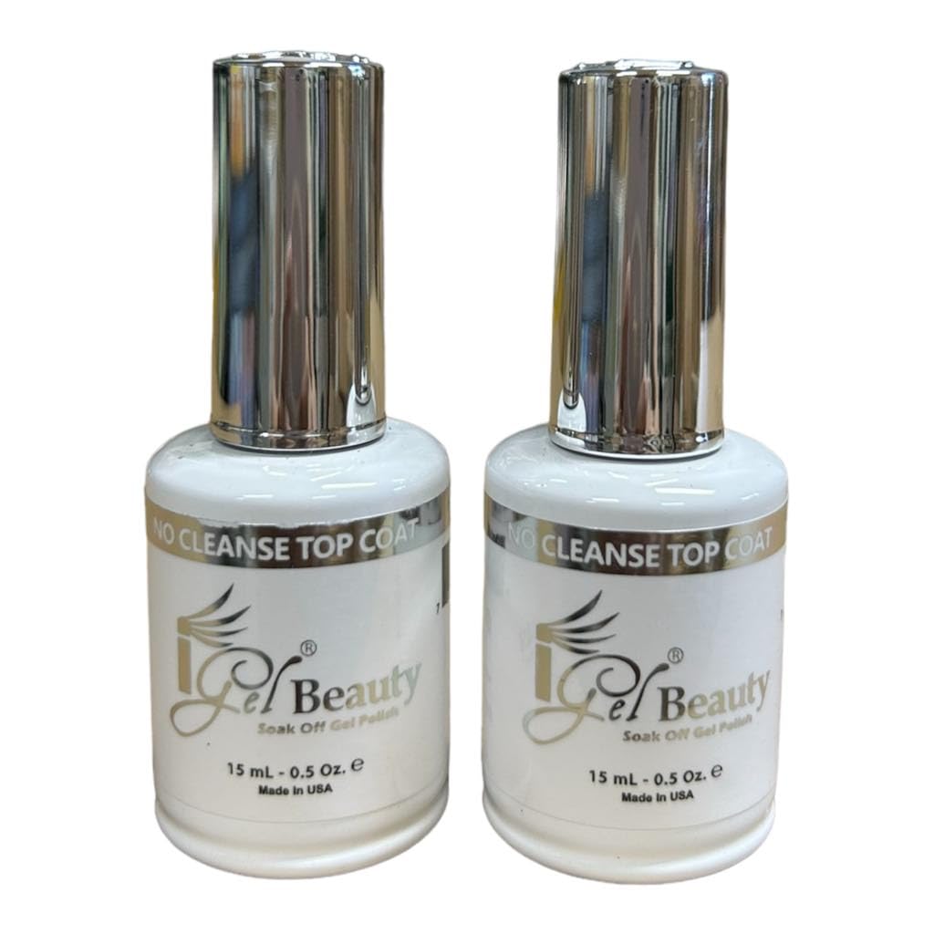 iGel Impeccable top coat front bottle showing glossy finish and quick application benefit