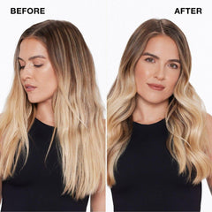 Model applying IGK Antisocial on dry hair demonstrating overnight leave-in use
