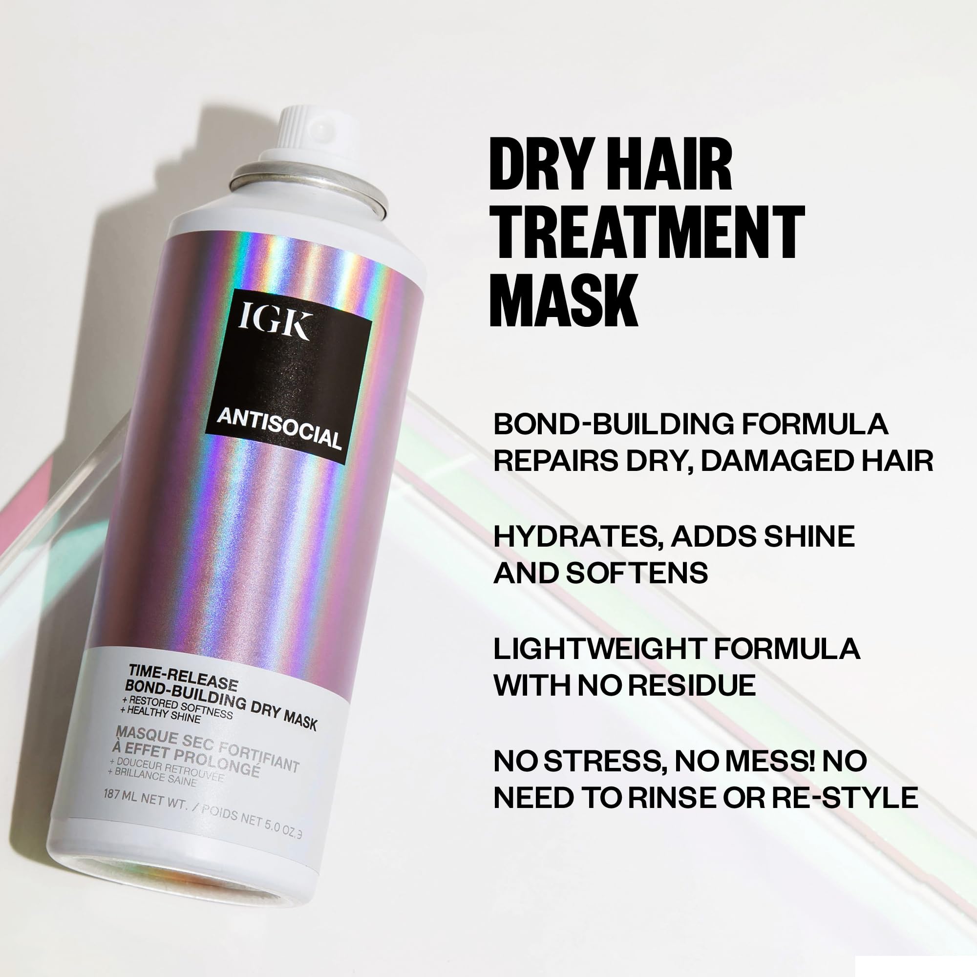 IGK Antisocial mist closeup demonstrating fine spray for even coverage