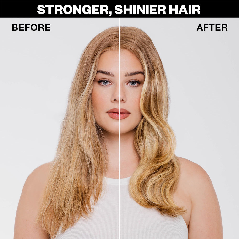 IGK Cash In applied to damp hair demonstrating heat protection and smoothing