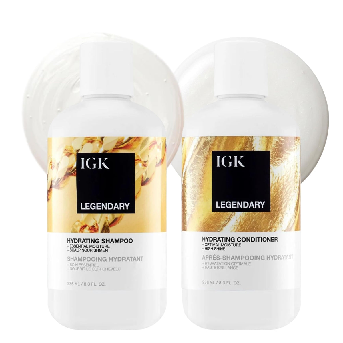 IGK front packaging of Dream Hair duo showing clean bottles and benefit of easy hydration