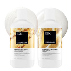 IGK front packaging of Dream Hair duo showing clean bottles and benefit of easy hydration