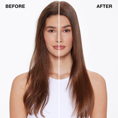 IGK being applied to damp hair before blow-drying for protection