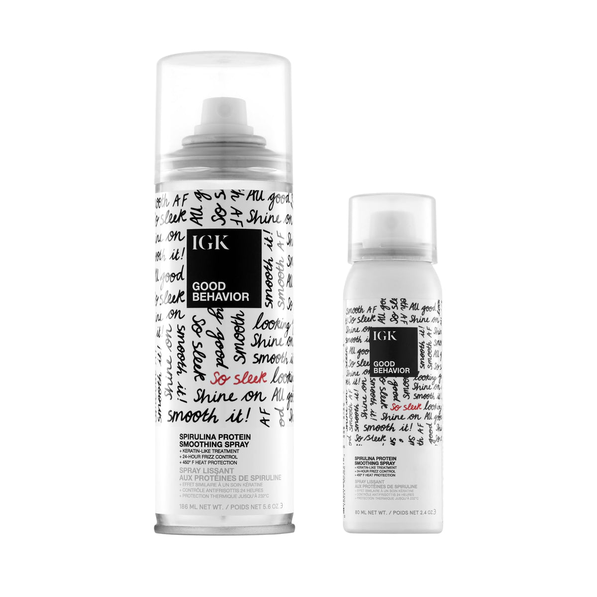 IGK product pair front view showing full and travel sizes with styling convenience