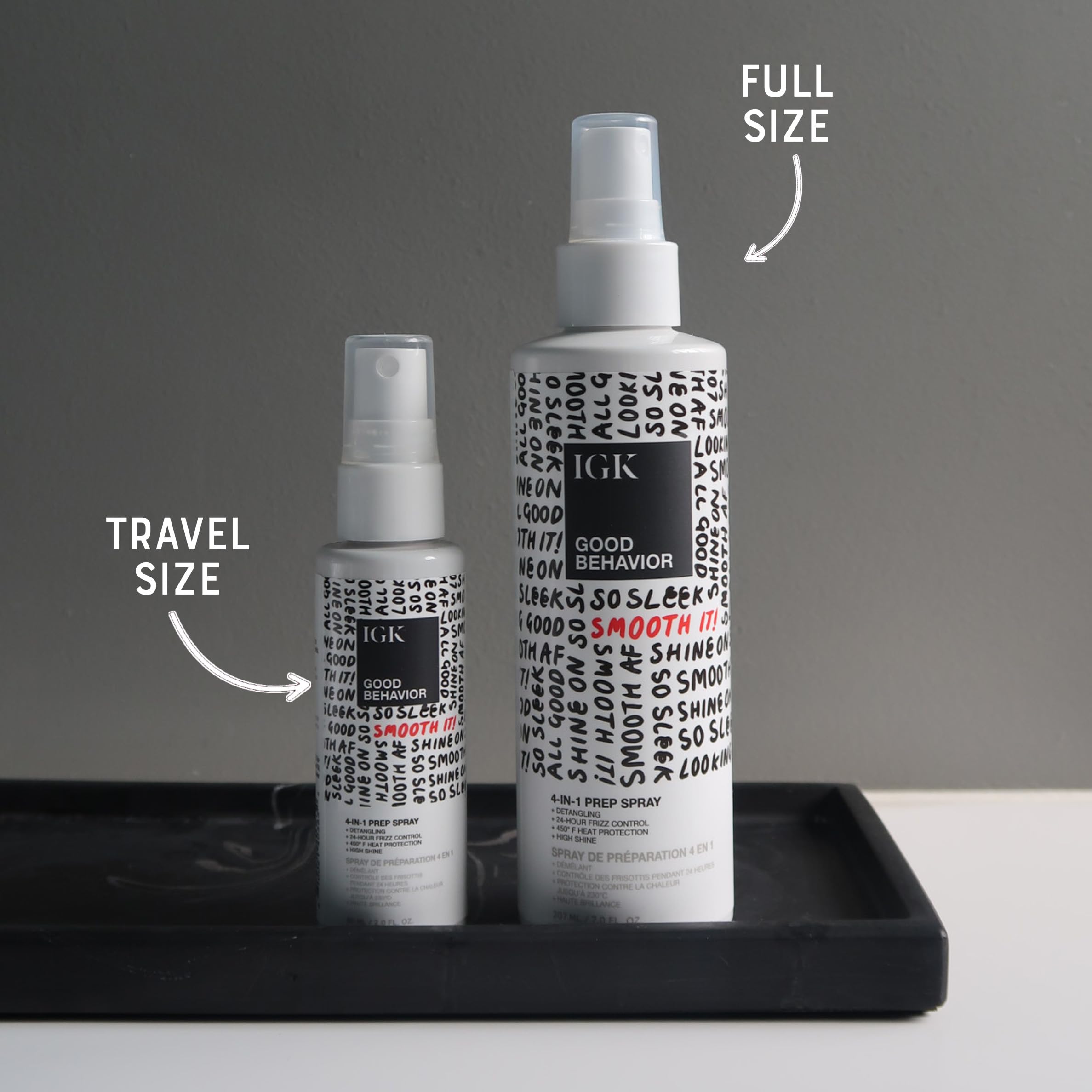 IGK travel size bottle held in hand for convenience and on-the-go use