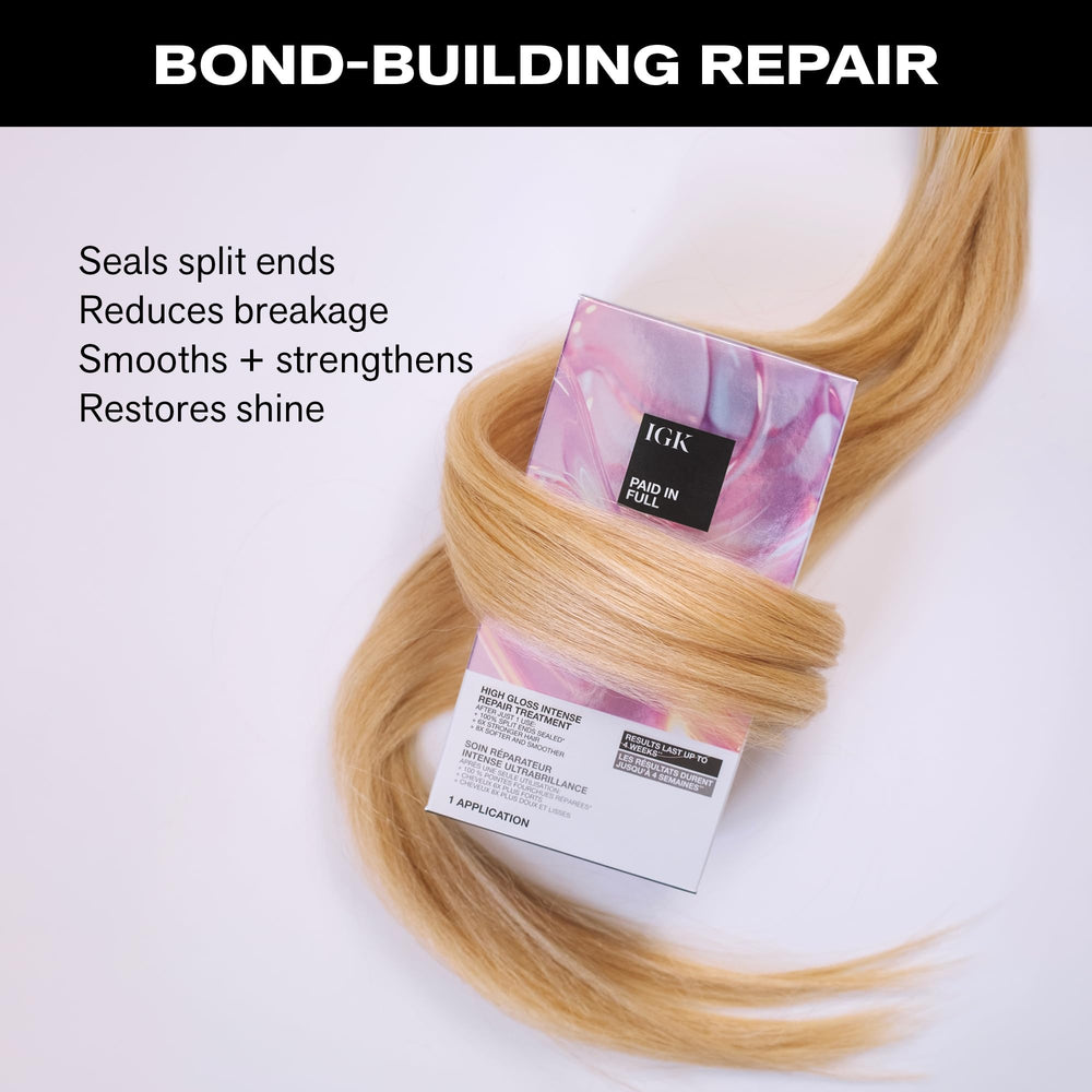 IGK before and after split ends comparison revealing sealed ends benefit